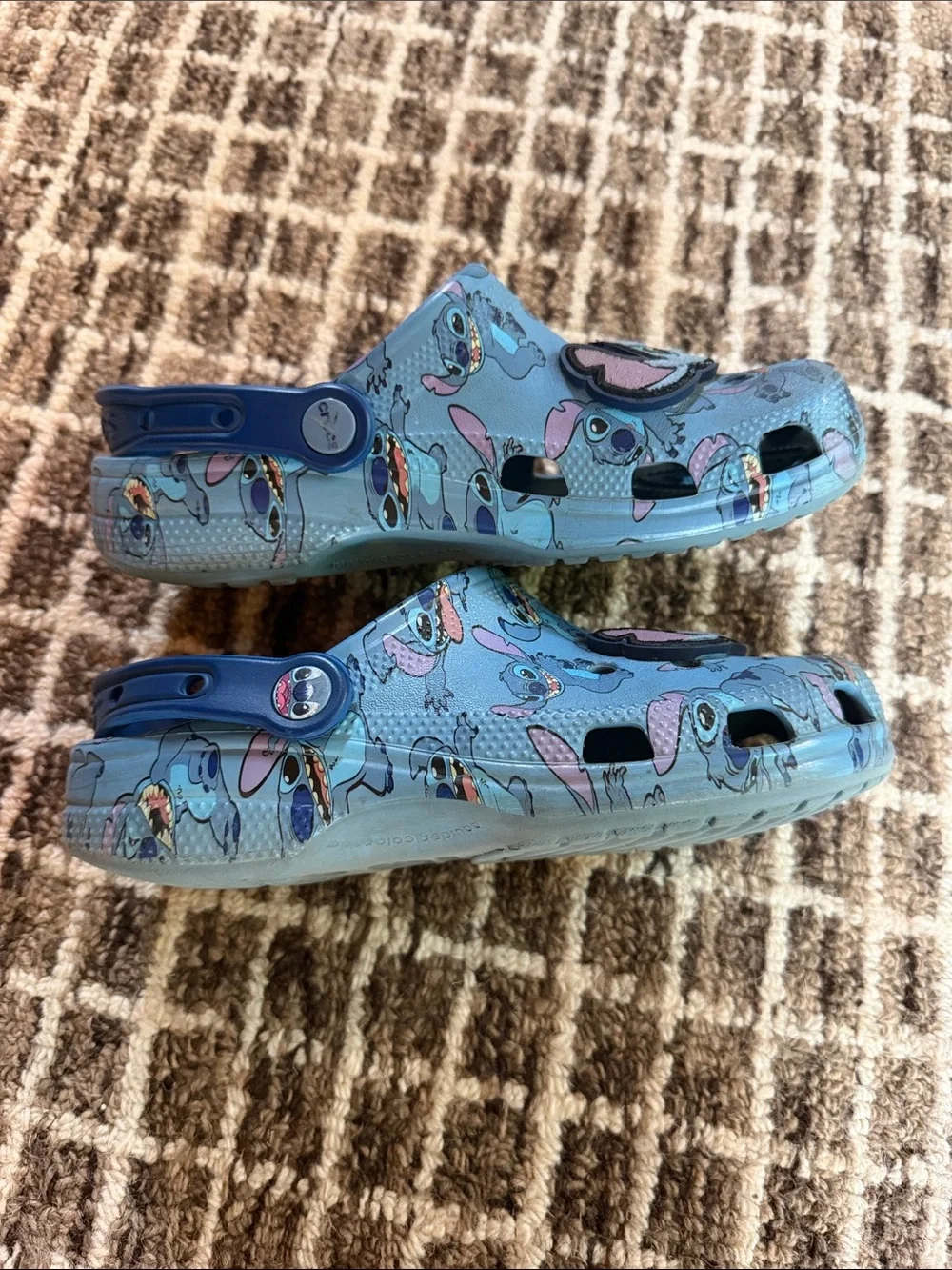 Kids Blue Stitch-Themed Slip-On Crocs